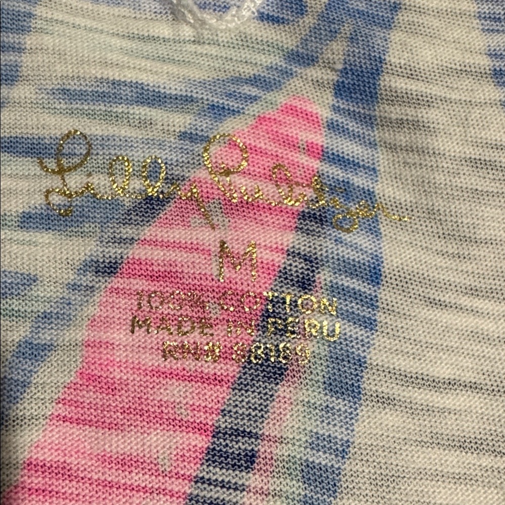 Lilly Pulitzer Blue and Pink Cotton Top - Picture 10 of 11